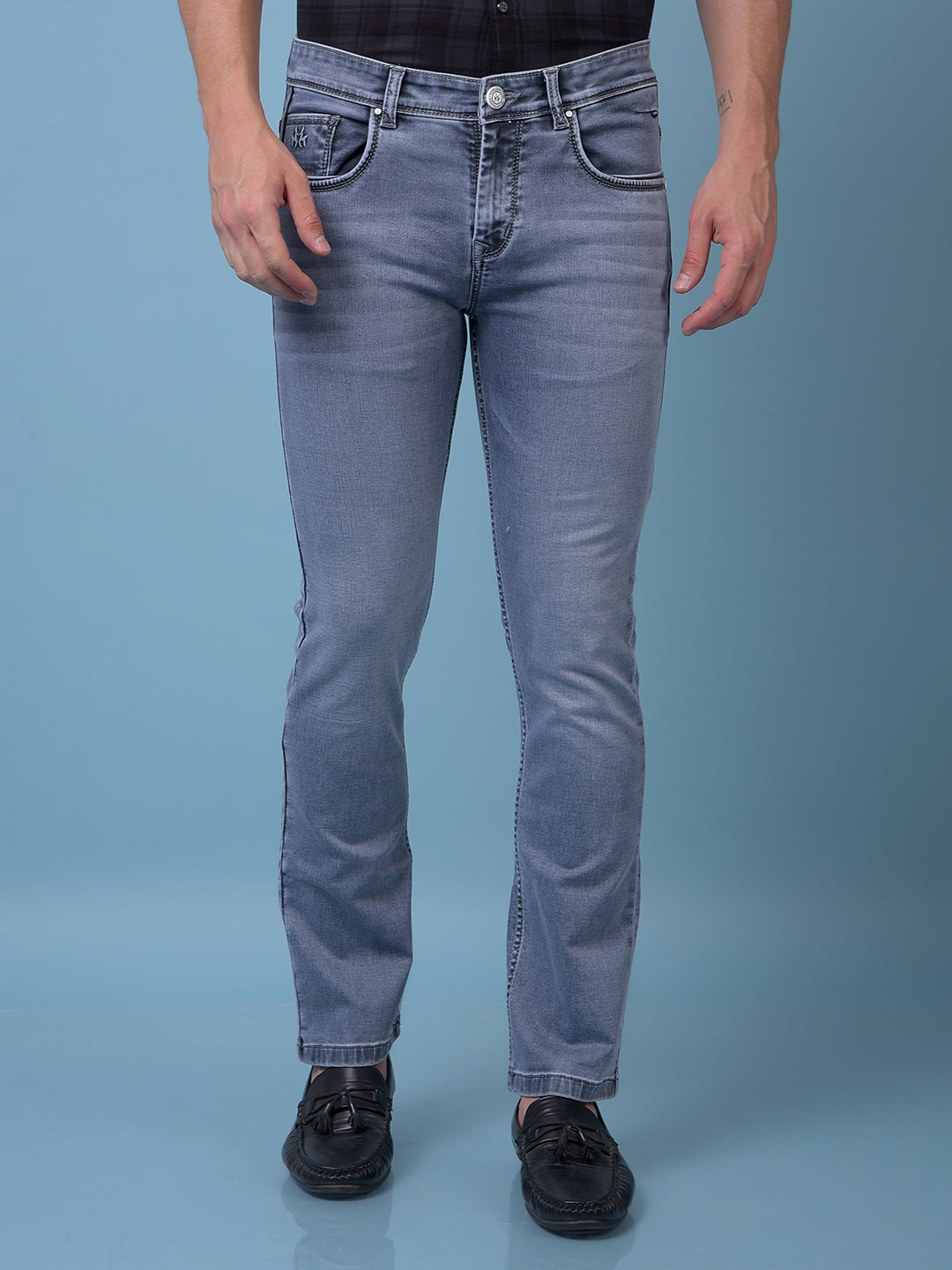 Grey Straight Jeans