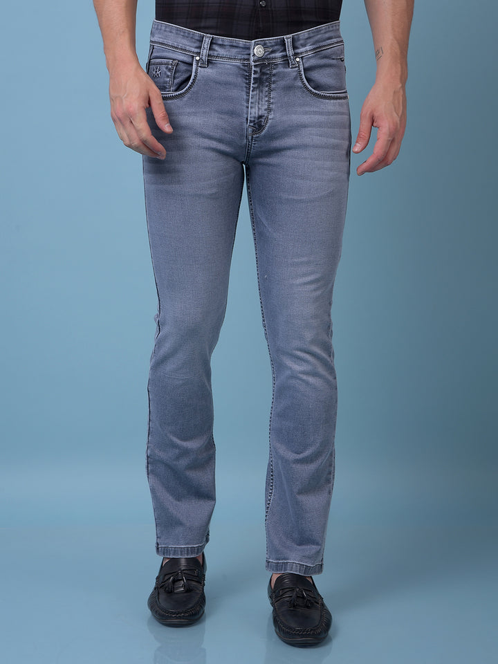 Grey Straight Jeans