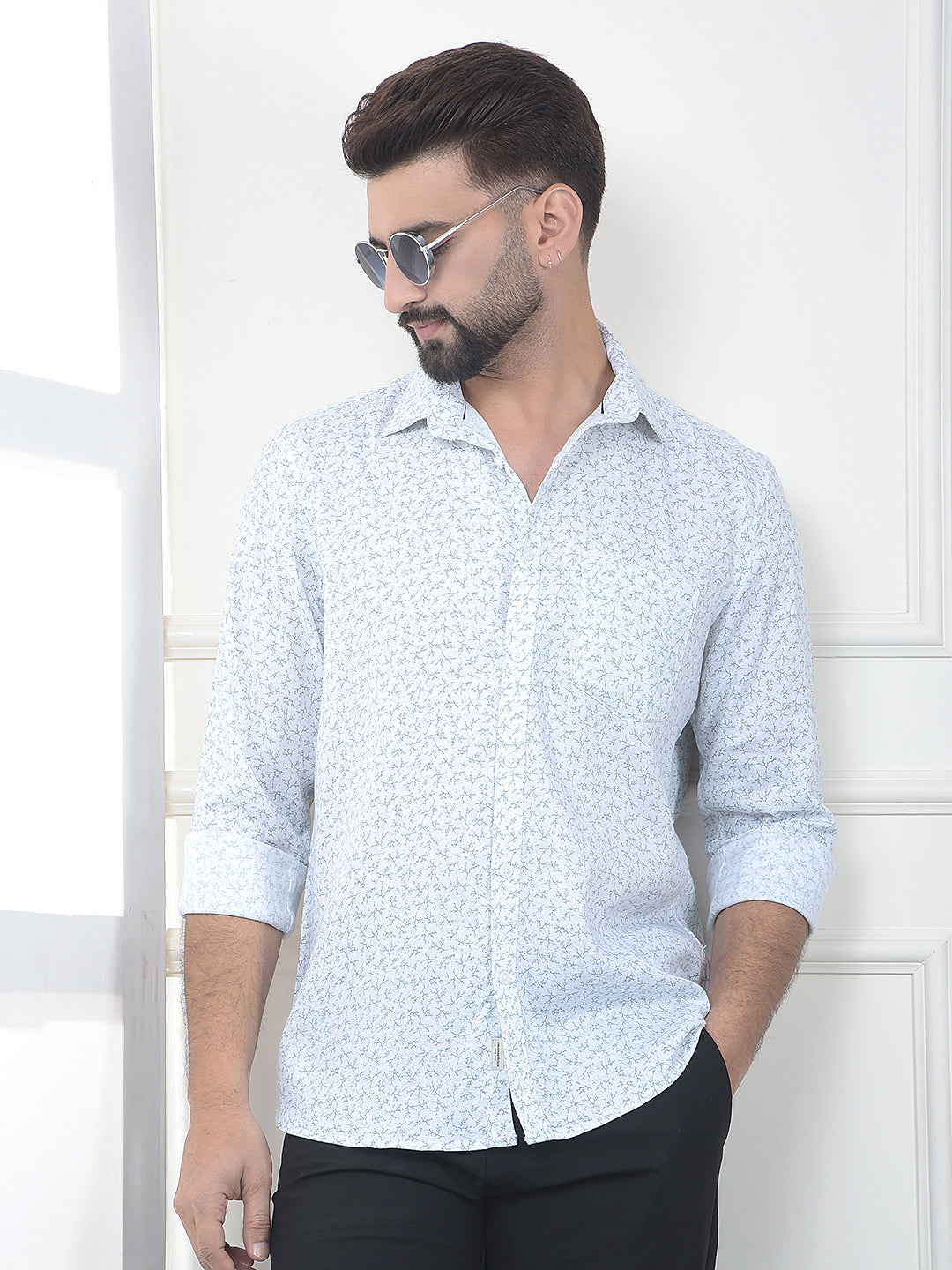 Green Floral Print Shirt