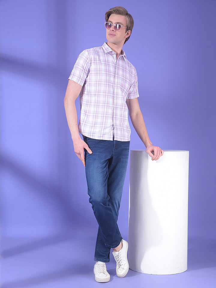 Pink Checked 100% Cotton Shirt