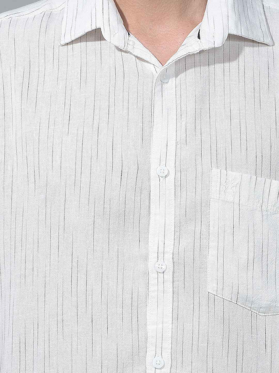White Vertical Striped Shirt