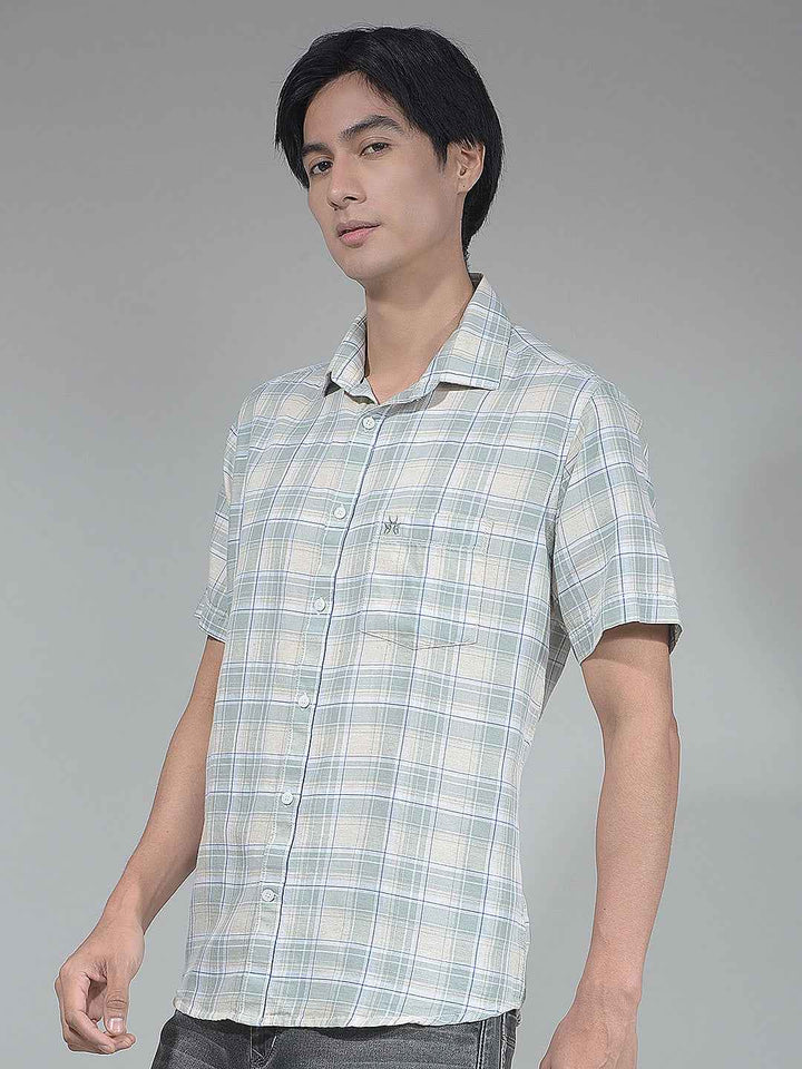 Green Checked Linen Shirt