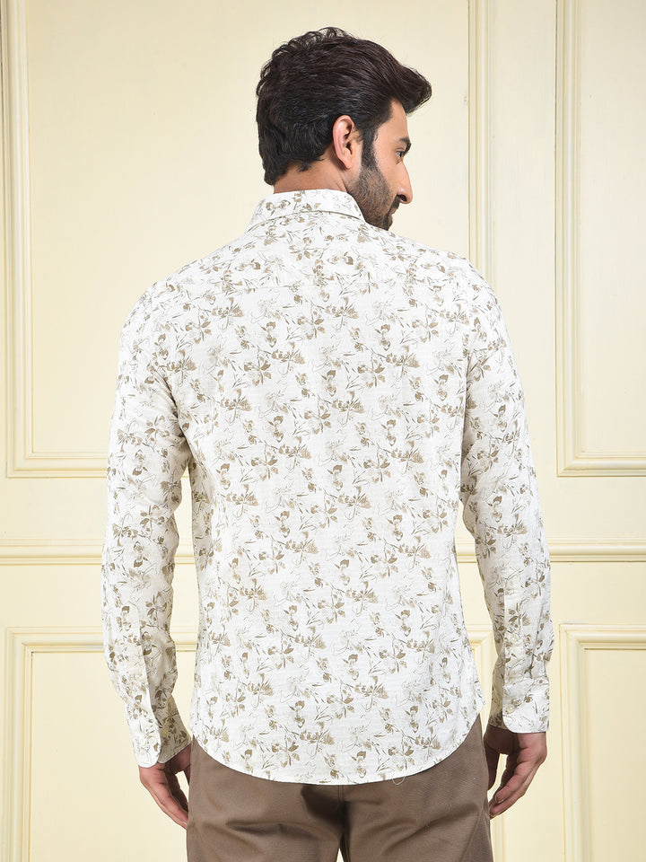 True Form Beige Floral Print Shirt