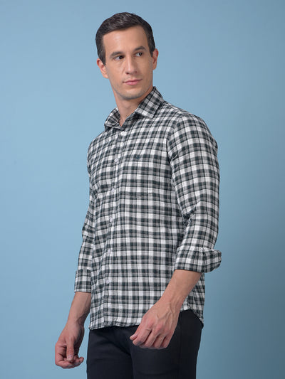 Green Checked 100% Cotton Shirt