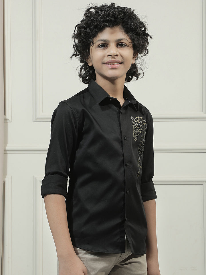 Black Embroidered Shirt