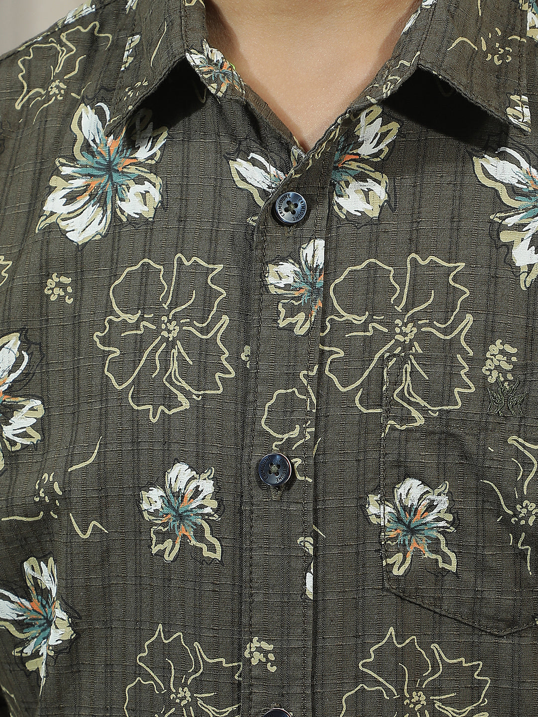Green Floral Print Shirt