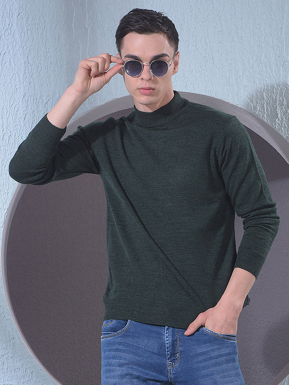 Navy Blue Sweater-Men Sweaters-Crimsoune Club