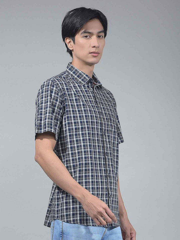 Blue Checked 100% Cotton Shirt