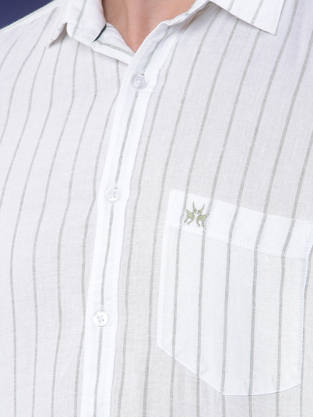 Striped Linen Green Shirt