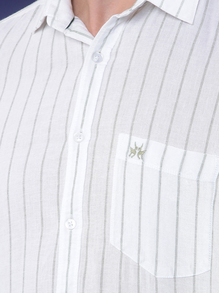 Striped Linen Green Shirt