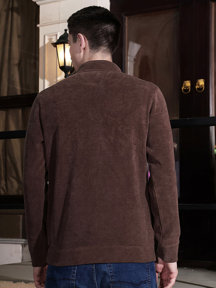 Brown High Neck Sweatshirt
