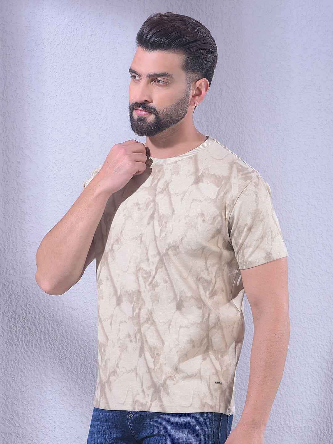 Beige Printed T-Shirt