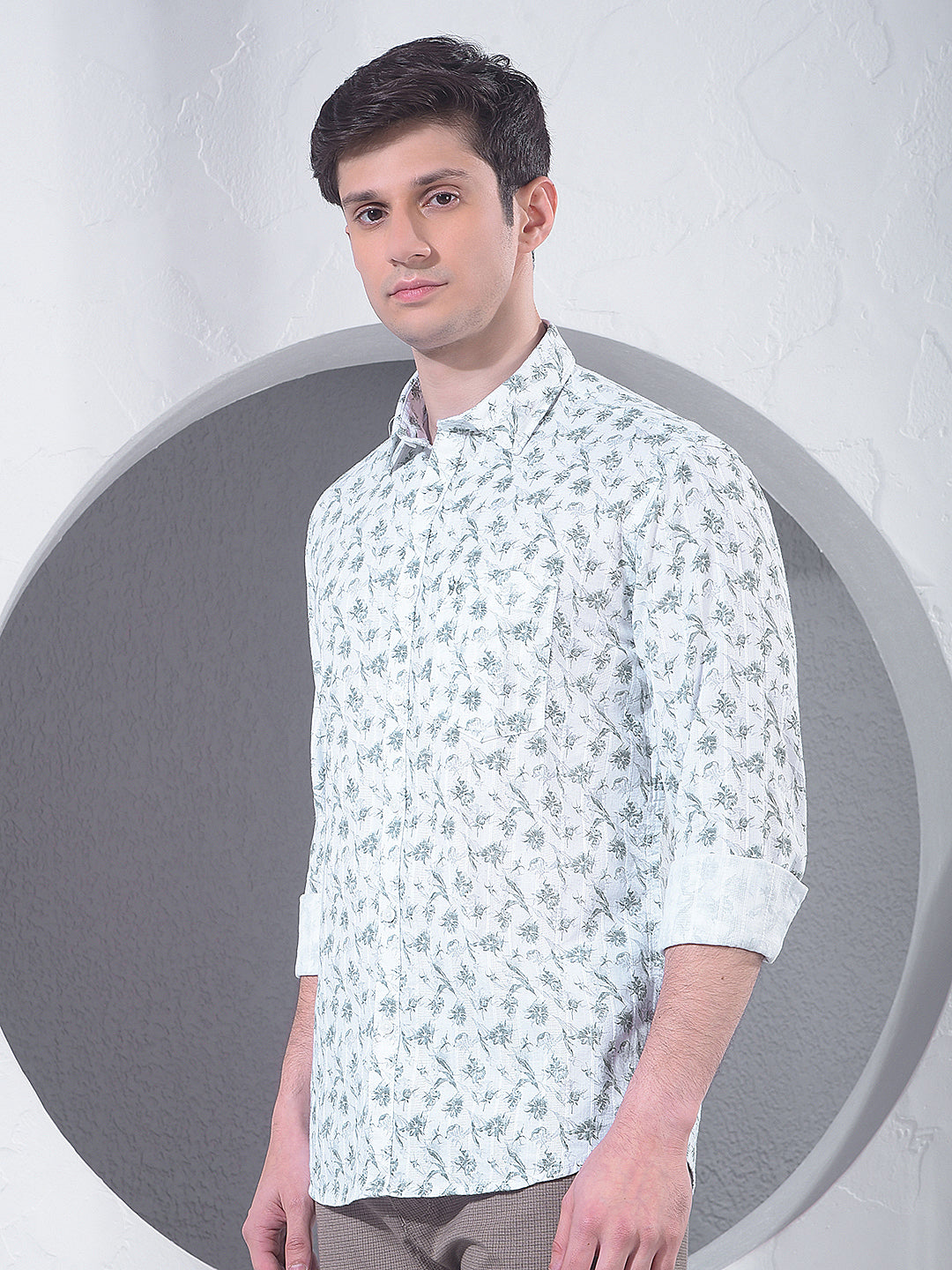 Green Floral Print Shirt