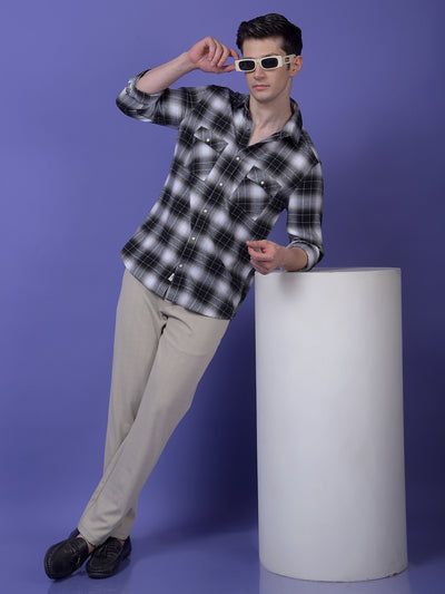 Black Checked 100% Cotton Shirt