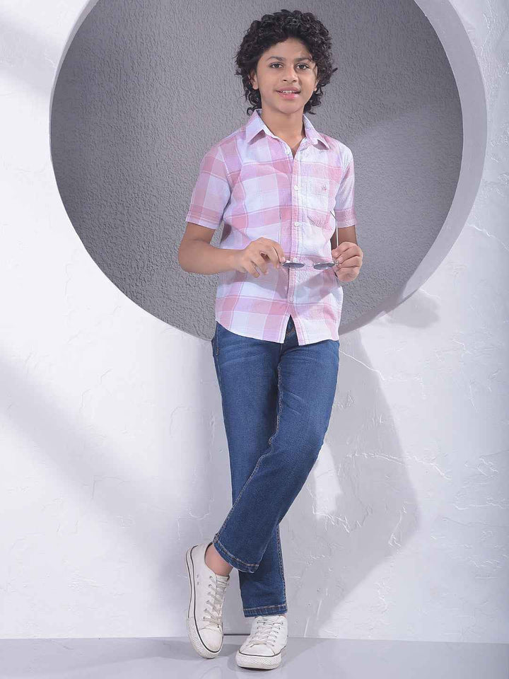 Pink Checked 100% Cotton Shirt