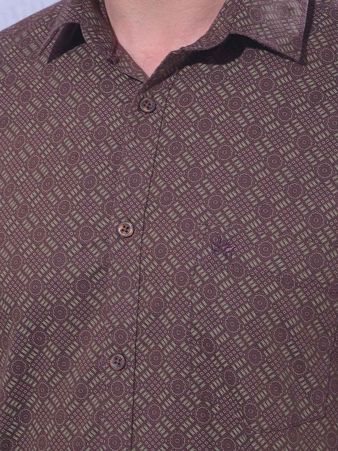 Brown Printed Shirt