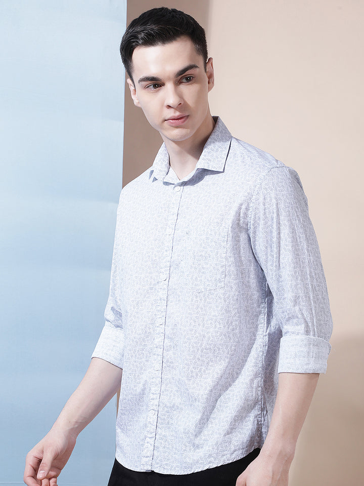 Pebble Grey Printed Shirt