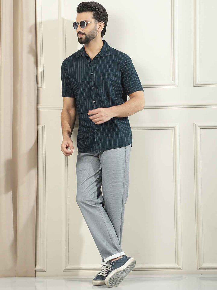 Steel Grey Knitted Trousers