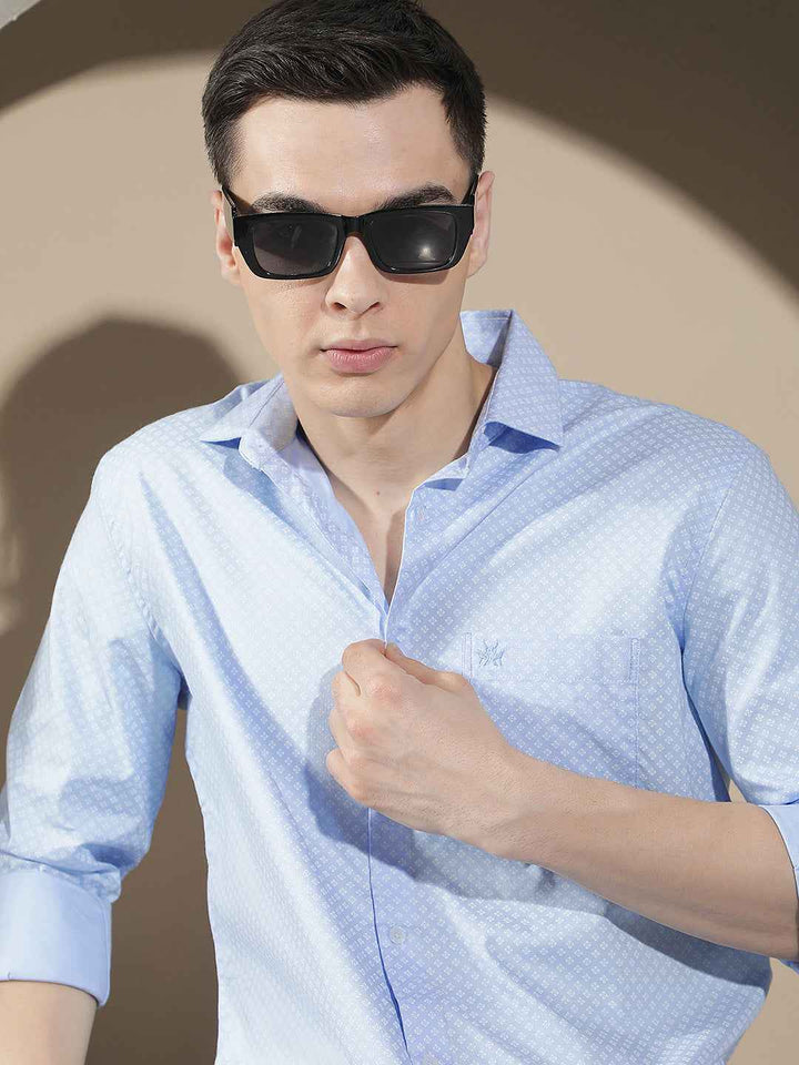 Fresh Blue Printed Shirt