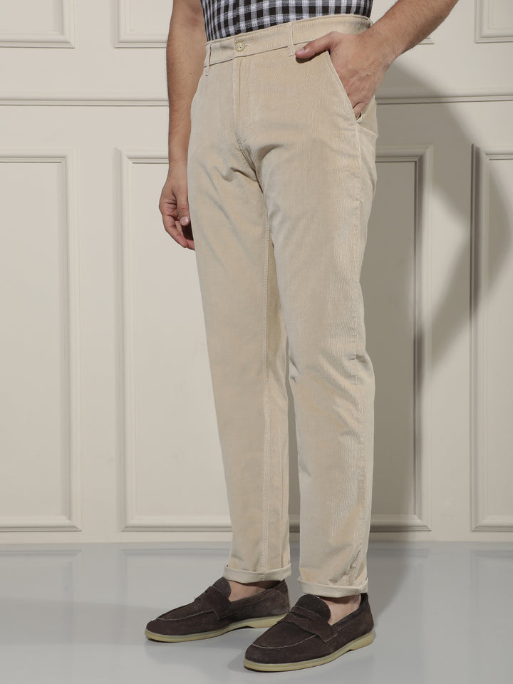 Urban Taupe Beige Corduroy Trousers