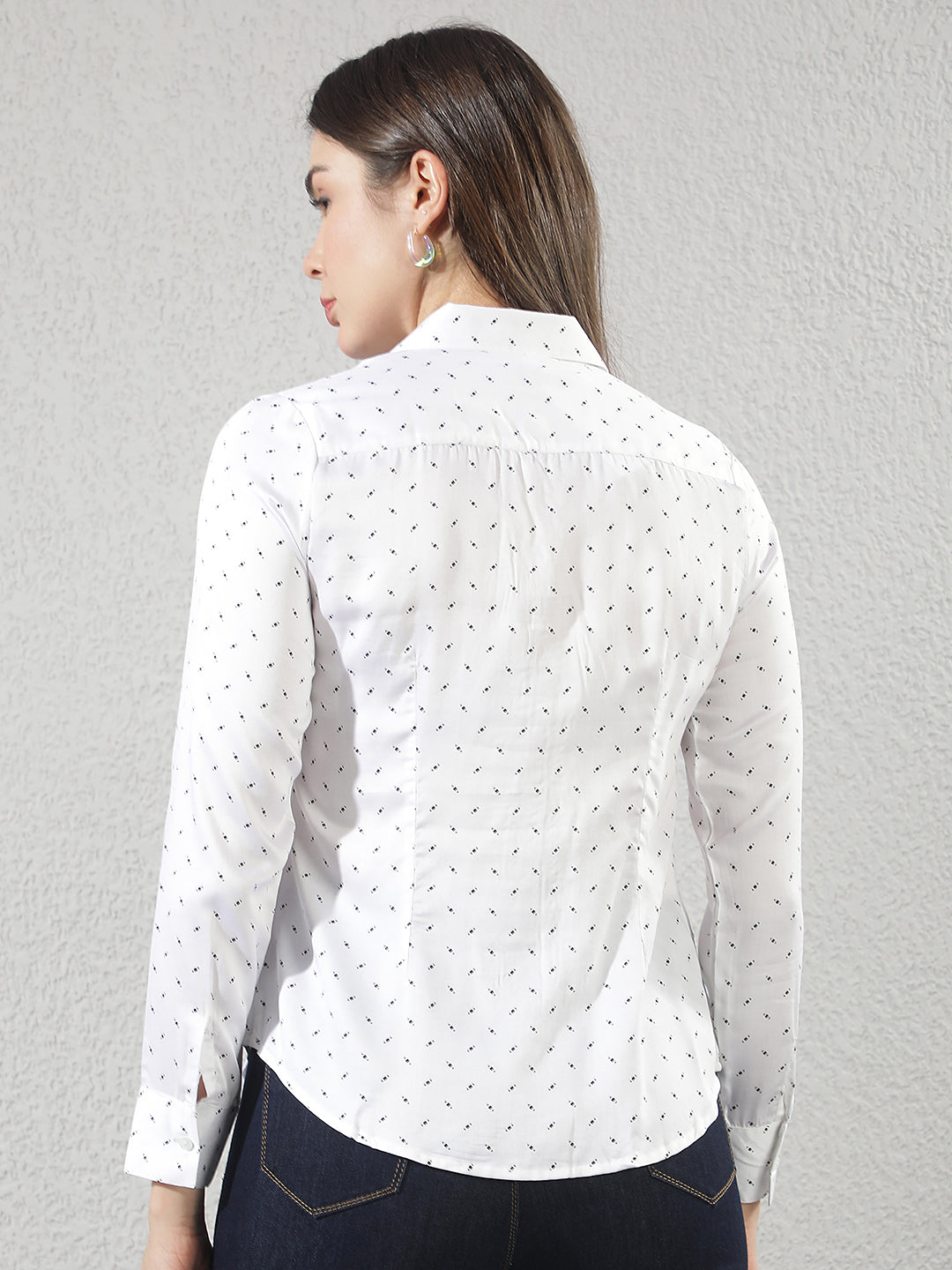 White Polka Dots Modal Shirt