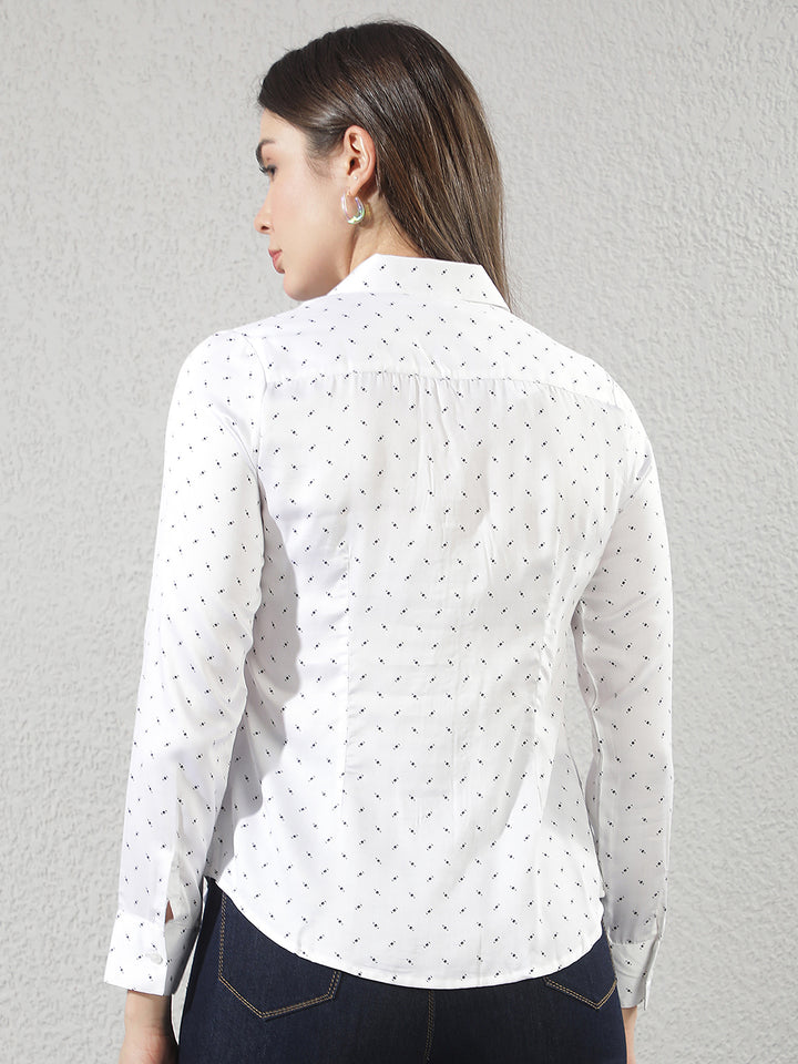 White Polka Dots Modal Shirt