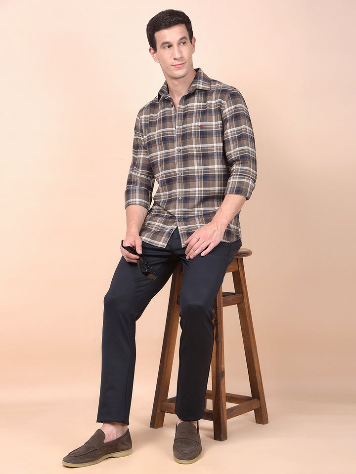 Brown Checked Shirt