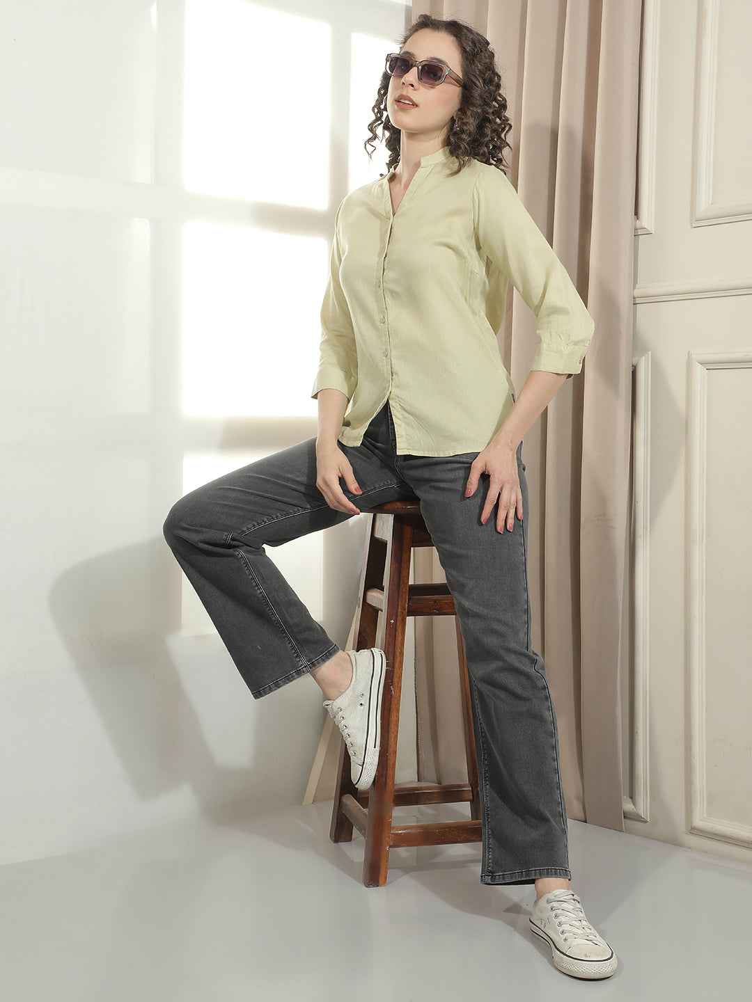 Bold Green Linen Shirt