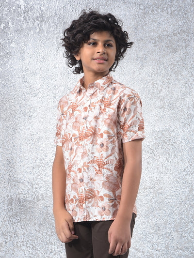 Brown Floral Print Shirt