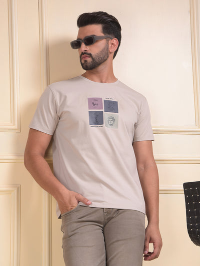 Beige Graphic Print T-Shirt