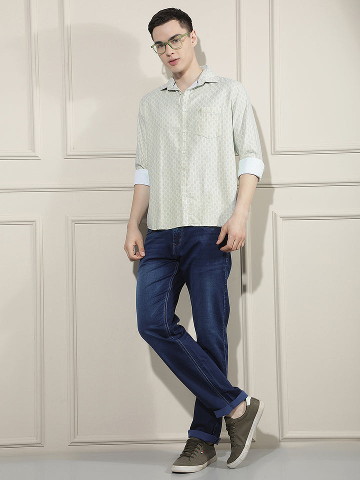 Classic Pine Green Printed Shirt