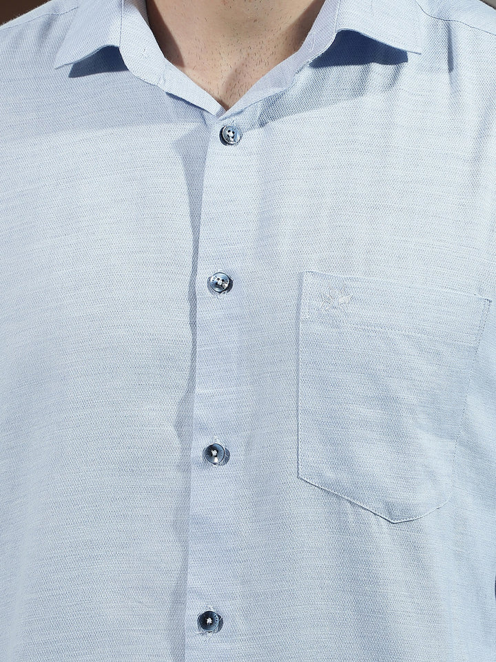 Essential Sky Blue Textured Shirt