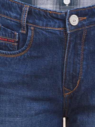 Chic Navy Blue Straight Jeans