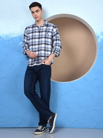 Blue Checked 100% Cotton Shirt