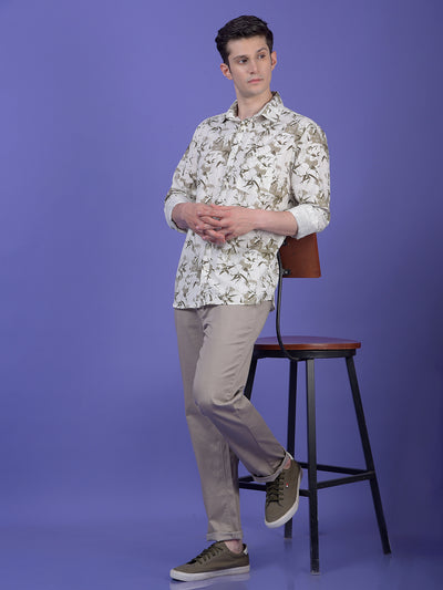 Khaki Printed Trousers