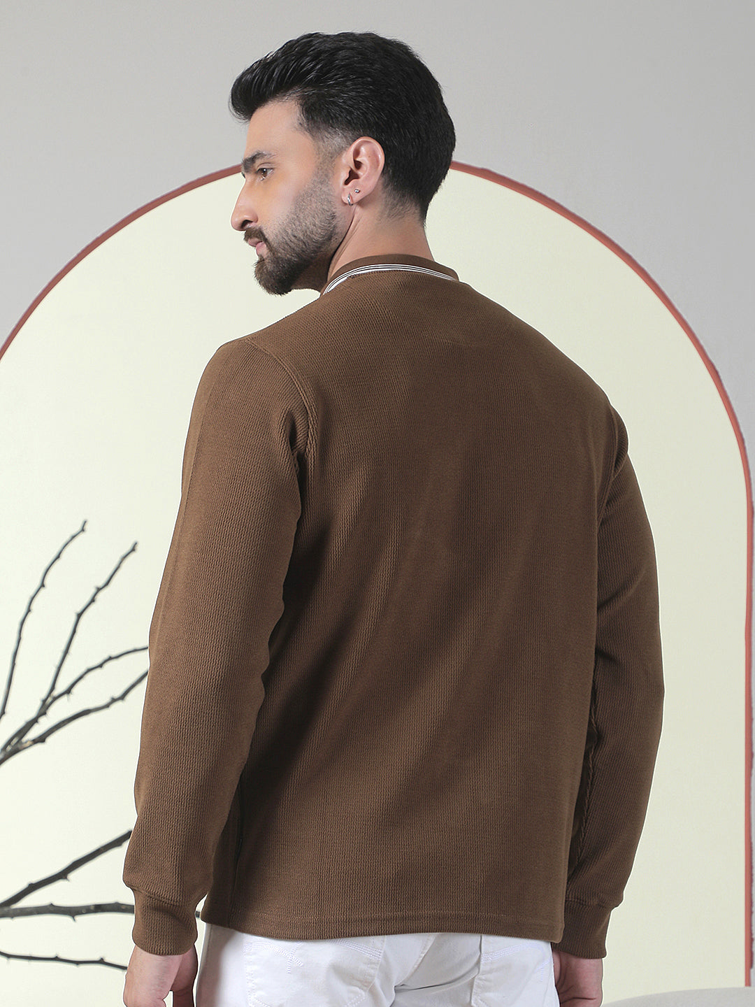 Brown Polo Neck T-Shirt