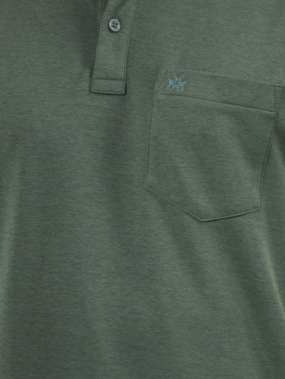 Green Polo Neck T-Shirt-Men T-Shirts-Crimsoune Club