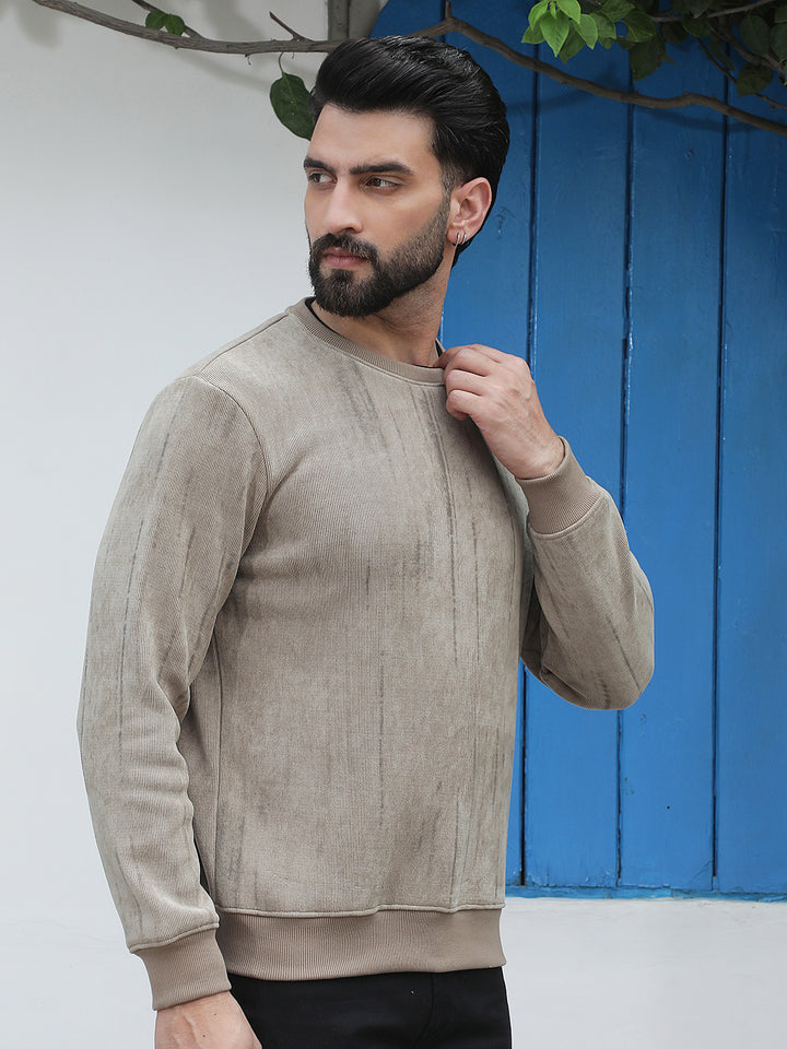 Brown Abstract Print Sweatshirt