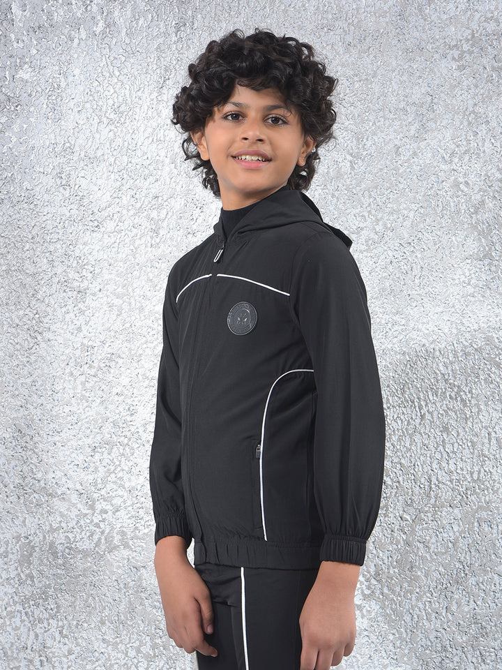 Black Hooded Neck Sweatshirt