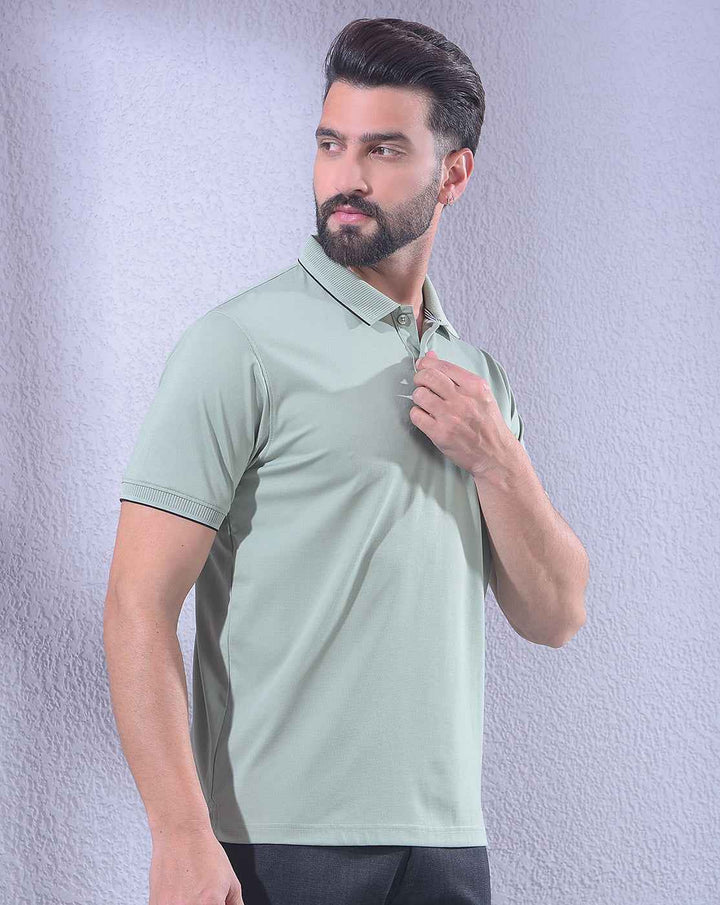 Green Polo Neck T-Shirt
