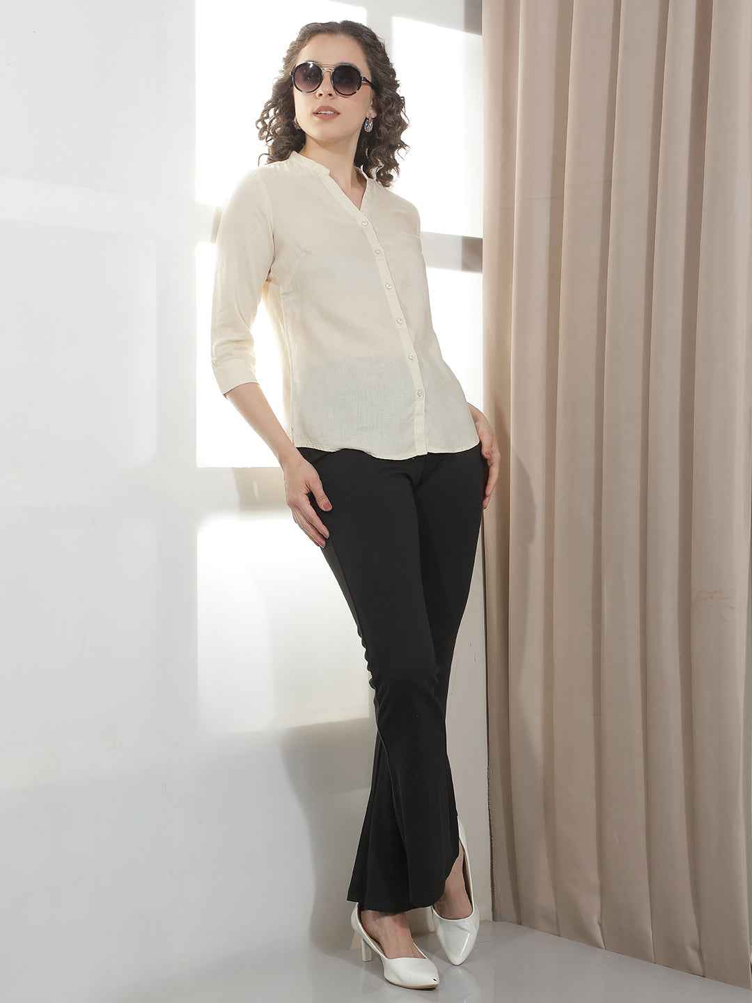 Natural Beige Relaxed Linen Shirt