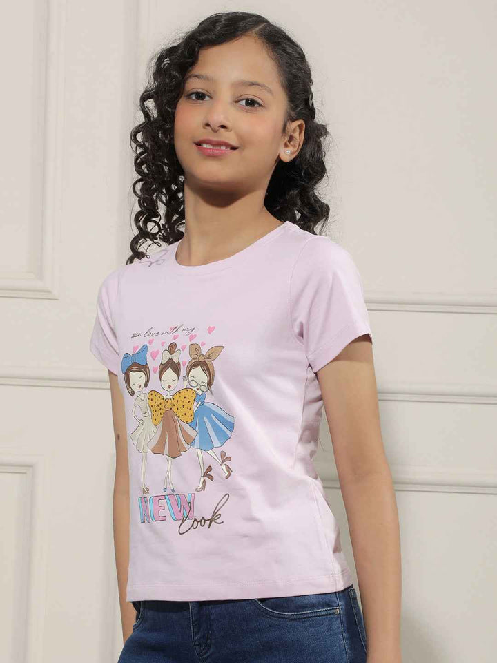 Graphic Print Purple T-Shirt