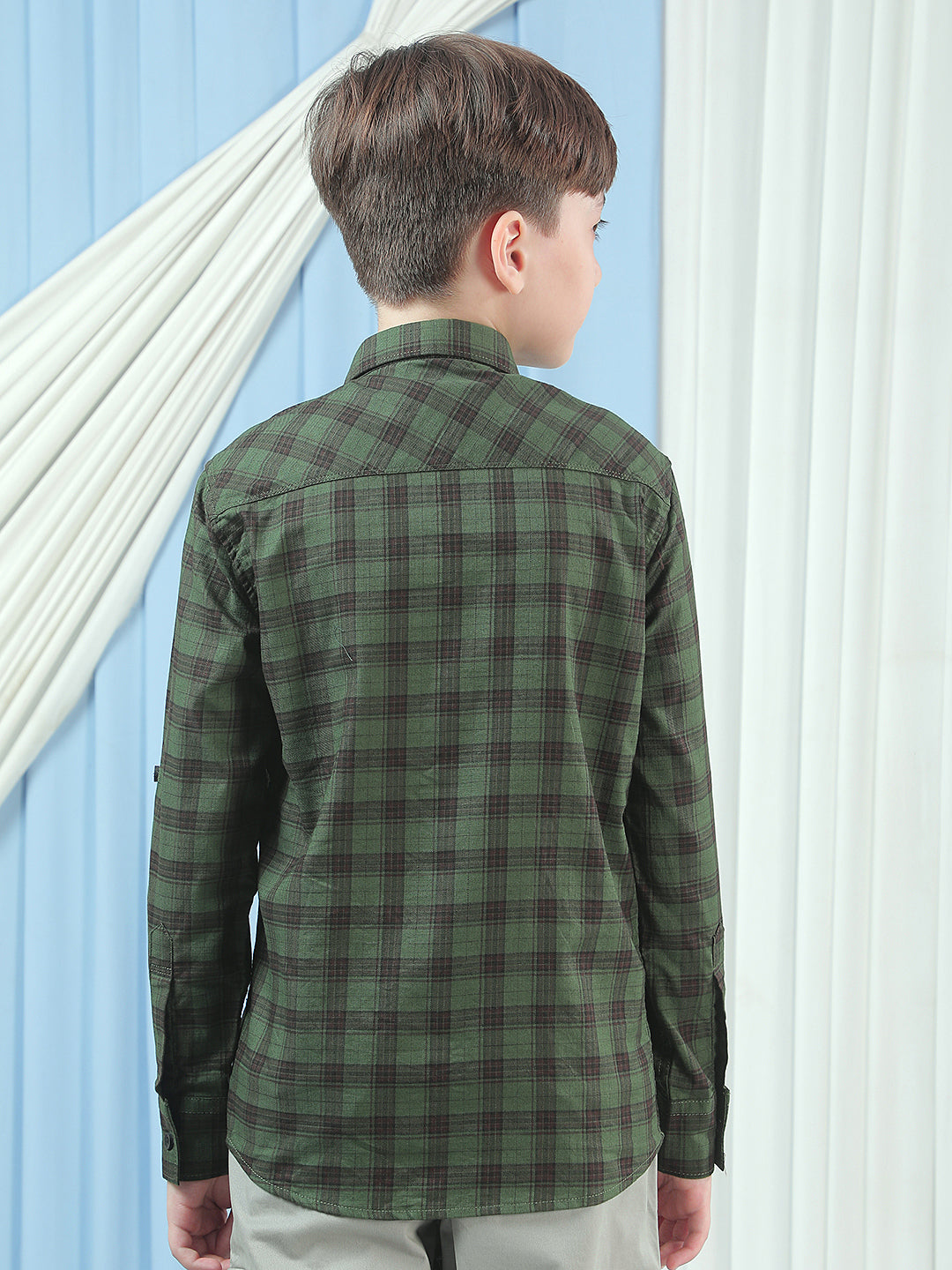 Green Checked 100% Cotton Shirt