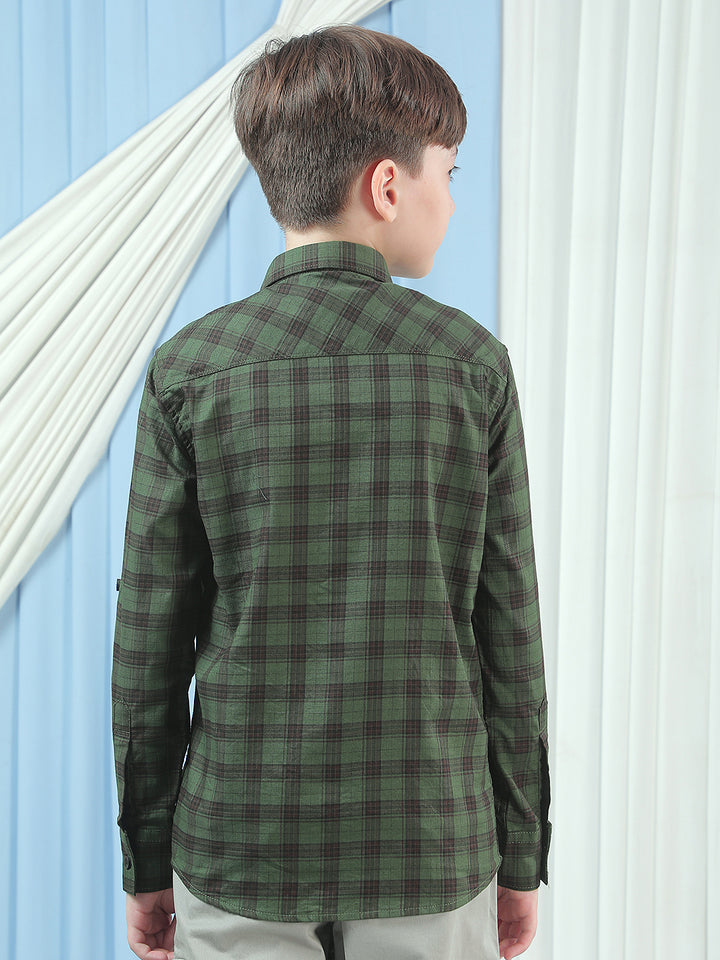 Green Checked 100% Cotton Shirt