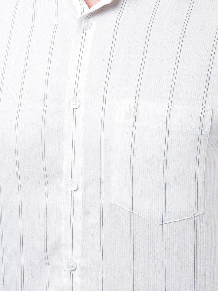 White Vertical Stripes Shirt
