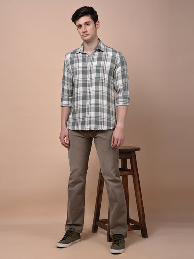 Green Checked 100% Cotton Shirt