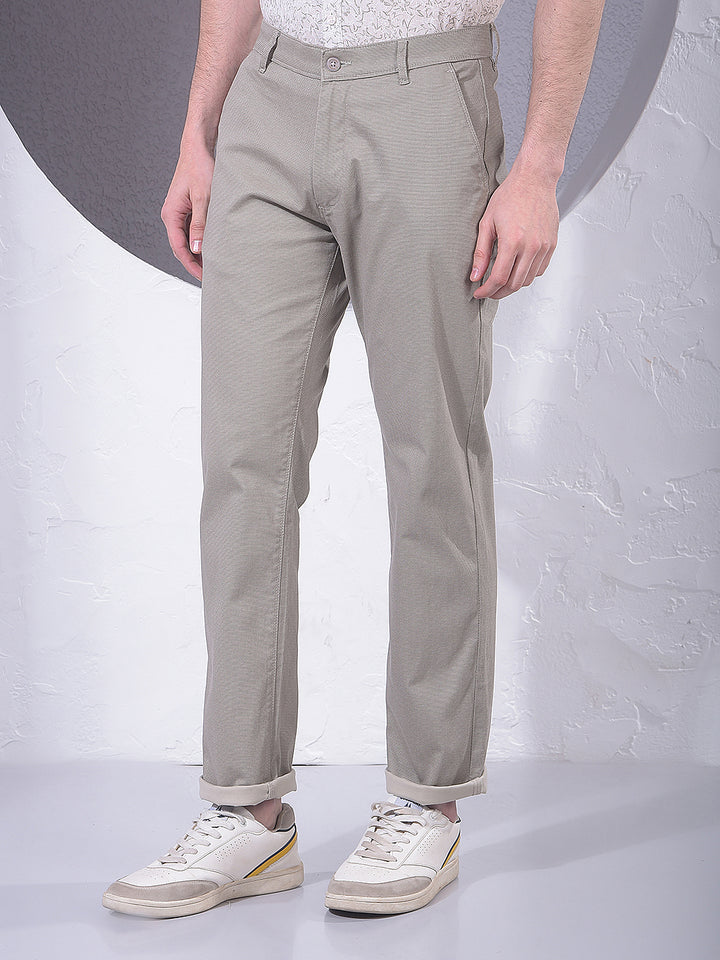 Khaki Straight Knitted Trousers