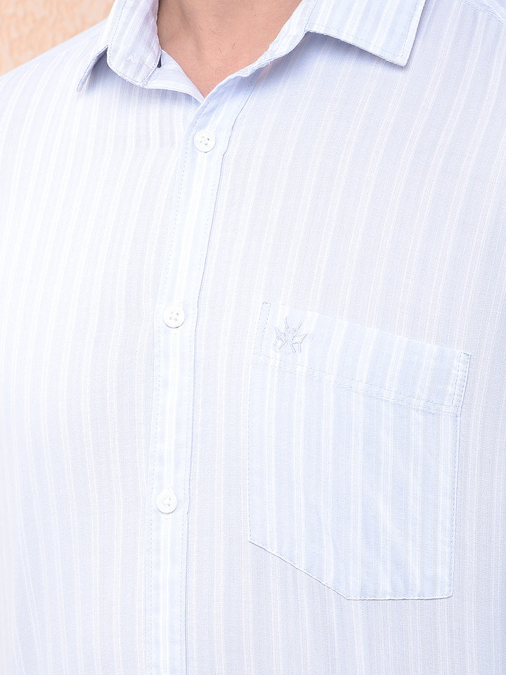 Purple Vertical Stripes 100% Cotton Shirt