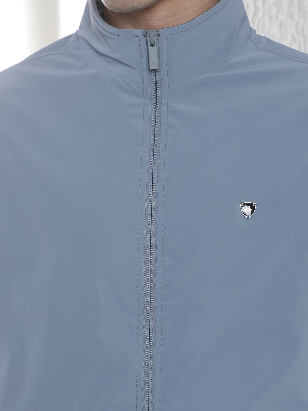 Structured Ocean Blue Puffer Jacket