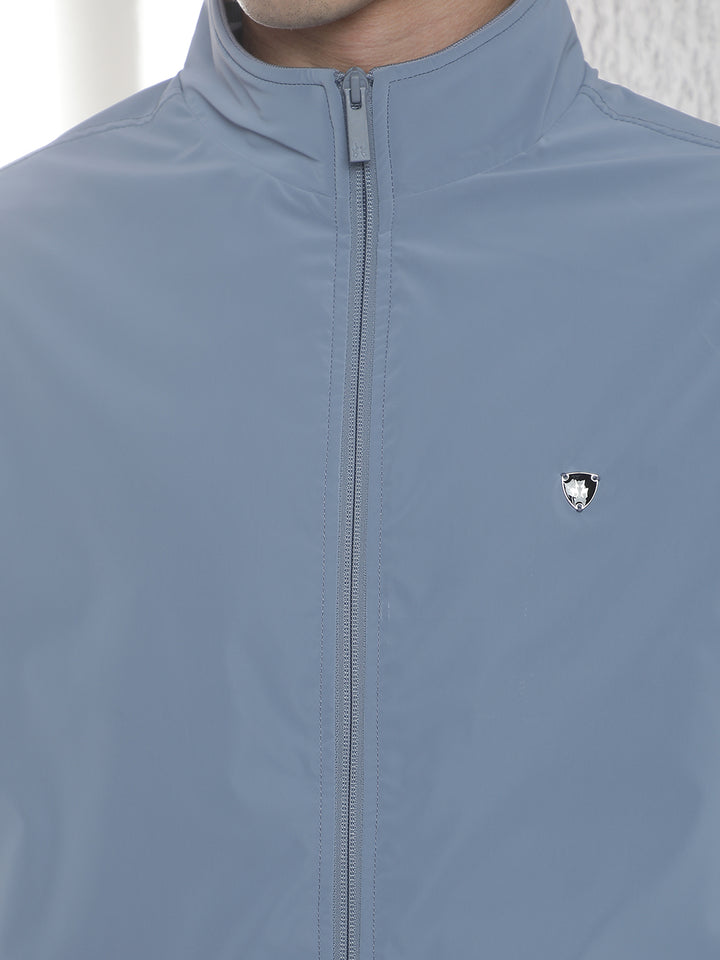 Structured Ocean Blue Puffer Jacket